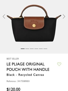 Le Pliage Original Black Pouch with Handle (Mini) And Organizer